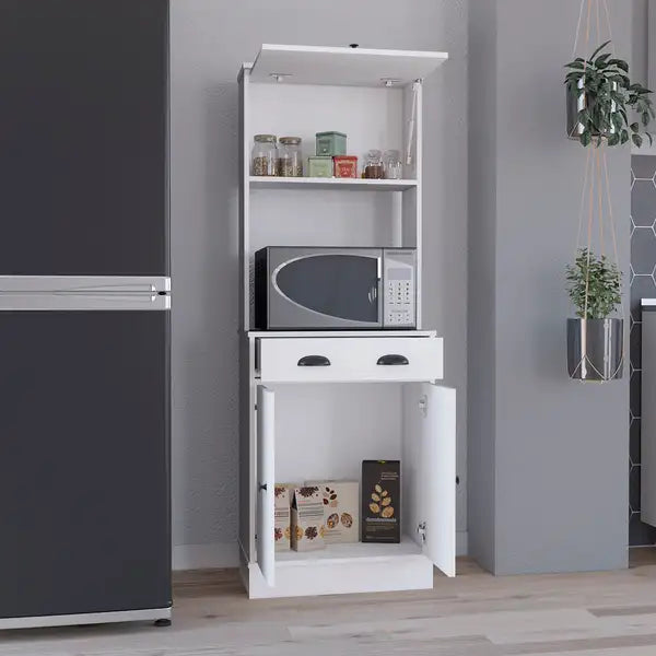 White 2-Door Kitchen Pantry Cabinet - Storage Organizer