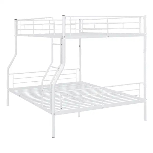 Full XL Over Queen Metal Bunk Bed Frame - White - Minihomy