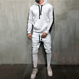 Men's hooded striped sweater suit