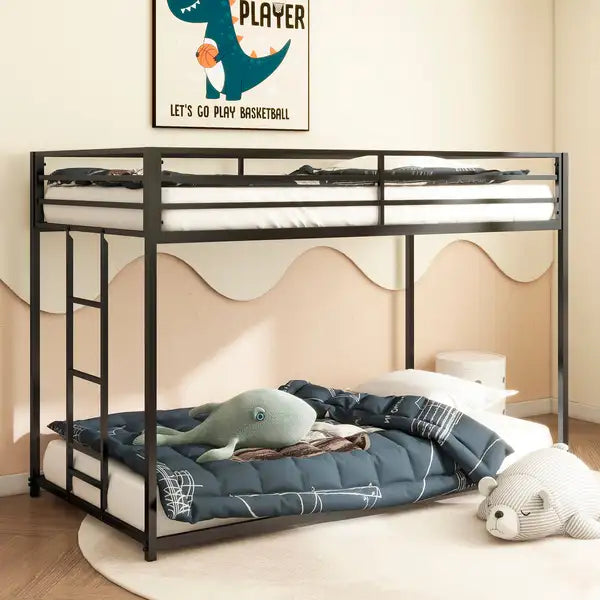 Twin over Twin Metal Bunk Bed - Black Frame