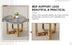 Modern Circular Dining Table Set with 4 Cushioned Chairs - MDF Top & Wooden Legs - CT-403 - Minihomy