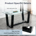 Modern Dining Table and Chair Set - Tempered Glass Top, Black MDF Stand, 4 PU Chairs - Minihomy