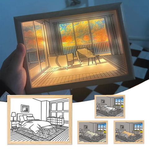 LED Decorative Light Painting Bedside Picture Creative Modern Simulate Drawing board