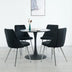 Black Velvet Dining Chairs Set of 4 - Modern Chrome Metal Legs Home Bedroom Stool - Minihomy