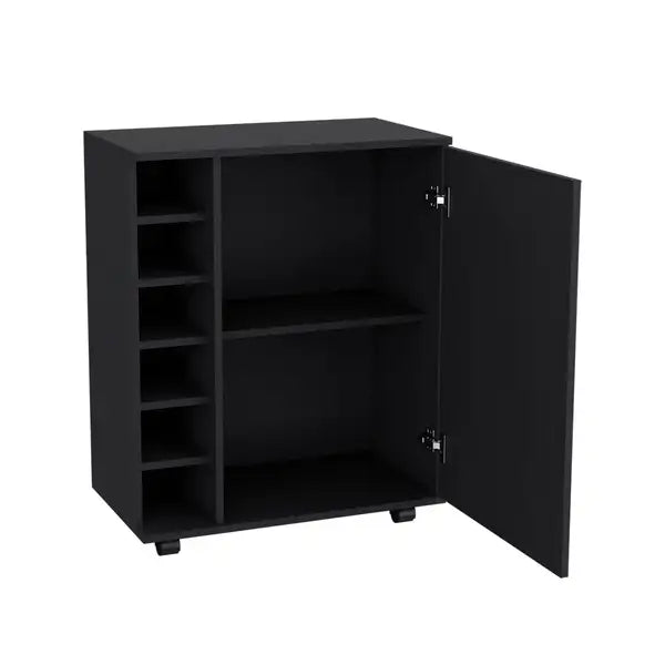 Black Bar Cart for Living Room - Modern Cisco Style