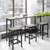 Counter Height Dining Table Set with 3 Stools, Extra Long Pub Kitchen Table with Footrest - Gray - Minihomy