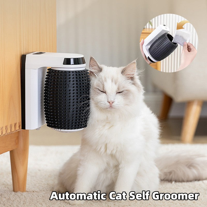 Automatic Cat Self Groomer - Wall Corner Brush for Soft Cat Scratching and Grooming