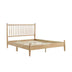 Mid-Century Modern Full Platform Bed | Natural Wood | Vertical Slats Headboard | Bed in a Box - Minihomy