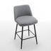 Grey Linen Swivel Bar Stools Set of 2, 25.6" Seat Height, Counter Height, Upholstered with Back, Metal Legs - Minihomy