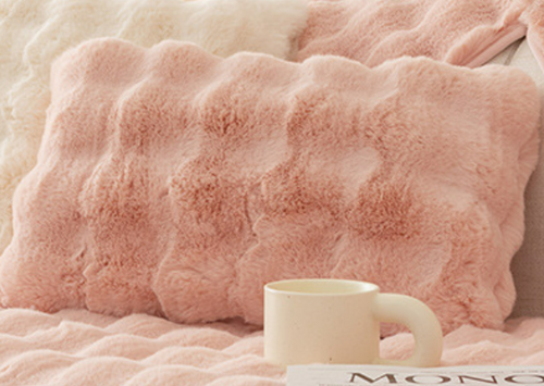 Winter Thickened Rabbit Plush Modern Sofa Cushion