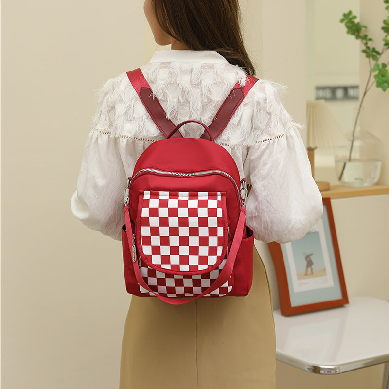 Lightweight Contrast Color Nylon Canvas Backpack - Minihomy