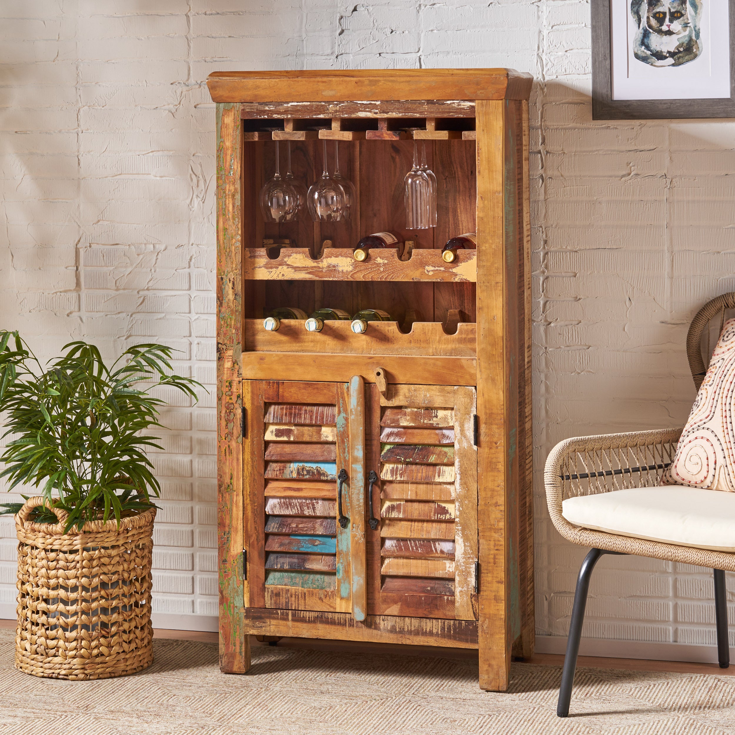 Modern Bar Cabinet - Liquor Cabinet with Storage for Home Bar