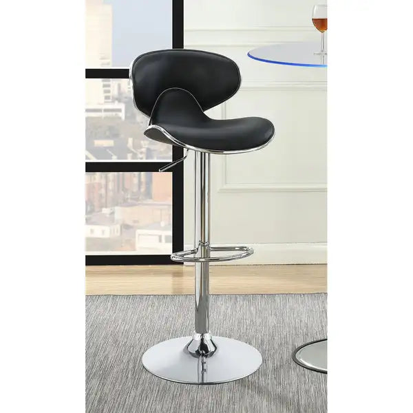 Black Chrome Bar Stools (Set of 2) - Adjustable Height