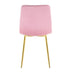 Modern Pink Dining Chairs Set of 4, Light Luxury Home Bedroom Stool with Gold Metal Legs - Minihomy