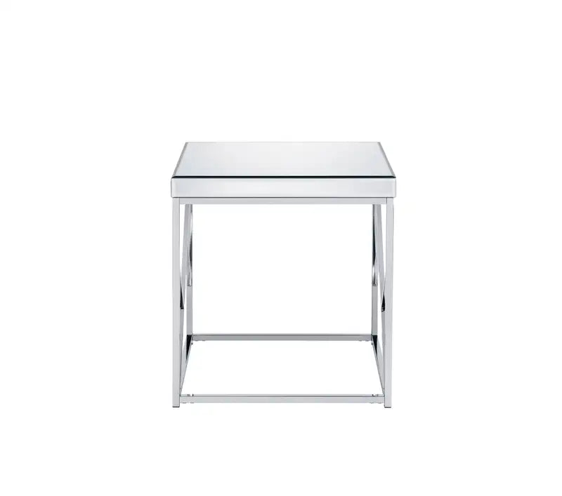 Evelyn Silver Mirrored End Table