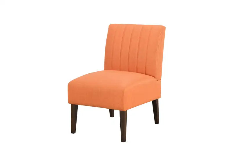 Orange Armless Accent Chair - Plush Fabric, Comfortable Living Room Seating