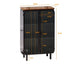 Modern Two-Door Glass Cabinet with 3-Tier Storage - Entryway, Living Room, Home Office, Dining Room - Minihomy