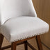 Ivory Upholstered Swivel Bar Stools (Set of 2) - 26" Seat Height - Minihomy