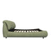 King Size Upholstered Platform Bed with Oversized Padded Backrest - Green - Minihomy