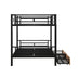 Full Size Metal Convertible Bunk Bed with 2 Drawers - Black - Minihomy