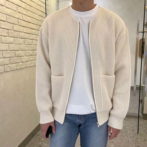 Spring Autumn Knitted Cardigan Men Casual Sweater Long Sleeve Knitwear