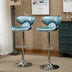 Masaccio Airlift Adjustable Swivel Barstools with Chrome Base, Set of 2, Blue - Minihomy