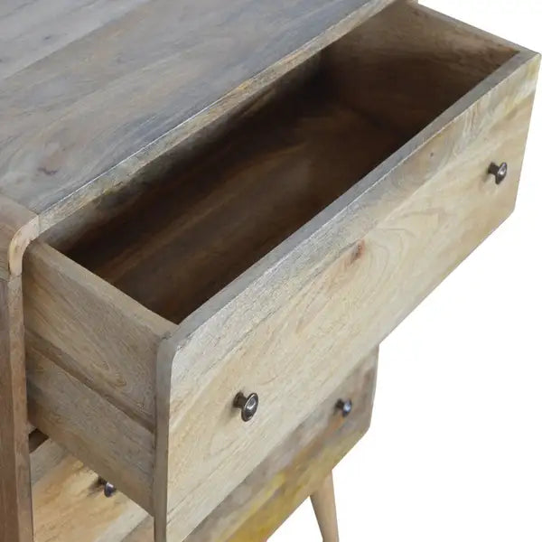 Curved Oak-Inspired Storage Chest: Rustic Home Decor & Organization - Minihomy