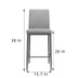 Modern Velvet Bar Stools with Metal Legs, Light Gray, 2-Piece Set - Minihomy