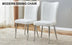 2-Piece Modern Dining Chairs Set - White PU Seat, Silver Metal Legs - Office, Restaurant, Living Room - C-008 - Minihomy