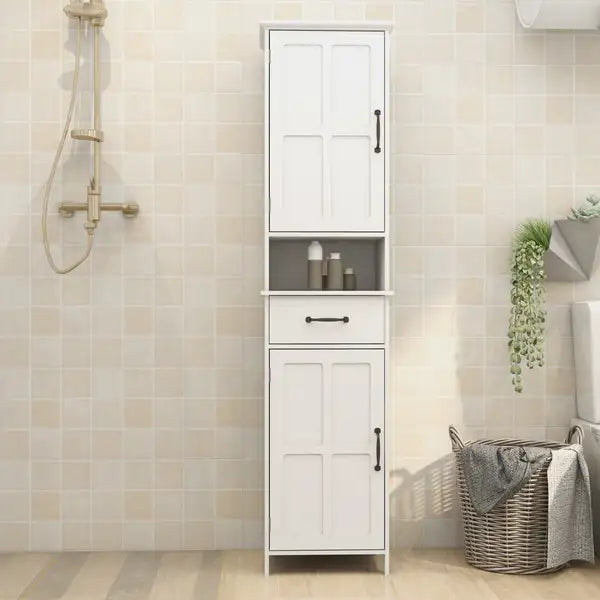 Slim Floor Cabinet - Narrow Double Door Storage