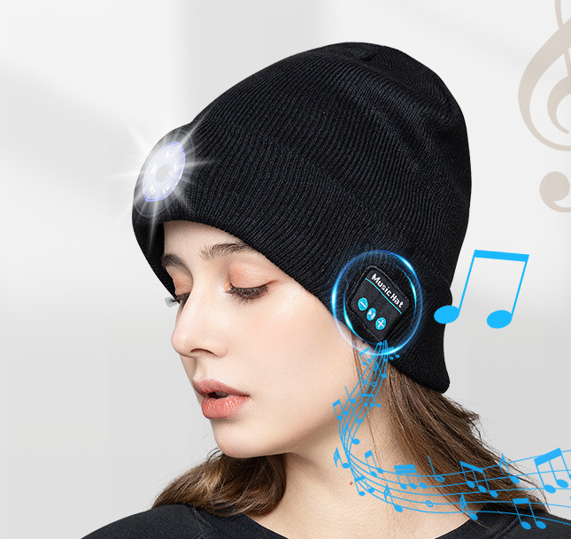 Stay Warm, Safe, and Stylish with the Glow Wireless Music Call Night Run Outdoor Lighting Warm Earphone Hat!