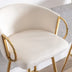 26 Inch Velvet Bar Stools Set of 2, Chrome Base & Footrest, Golden Legs, Cream - Minihomy