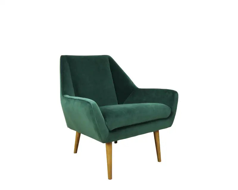 Velvet Green Rose Accent Chair