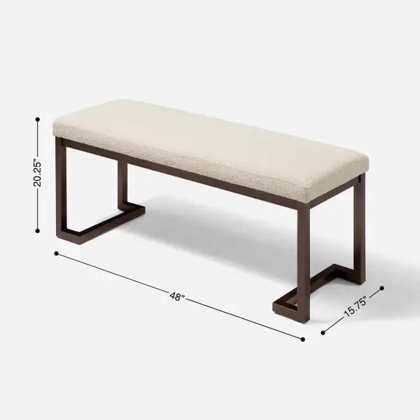 Normsman Pelican Bench - Pearl White Outdoor Patio Furniture - Minihomy