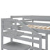 Full Size Loft Bed with Storage Staircase & Clothes Hanger - Gray - Minihomy