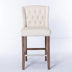 Beige Upholstered Wingback Bar Stools Set of 2 with Nailhead Trim & Tufted Back - 27" Seat Height - Minihomy