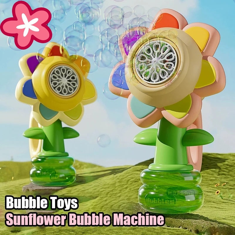 Automatic Dancing Sunflower Bubble Machine - Outdoor Toy for Kids with Lights