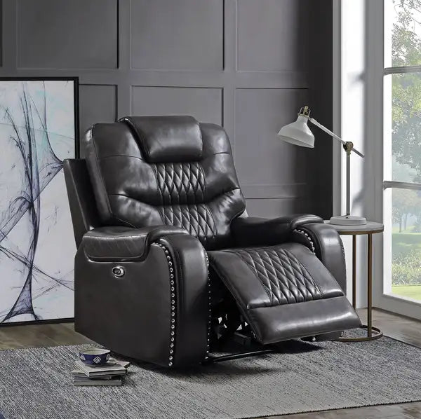 ACME Braylon Power Recliner - Magnetite PU Leather