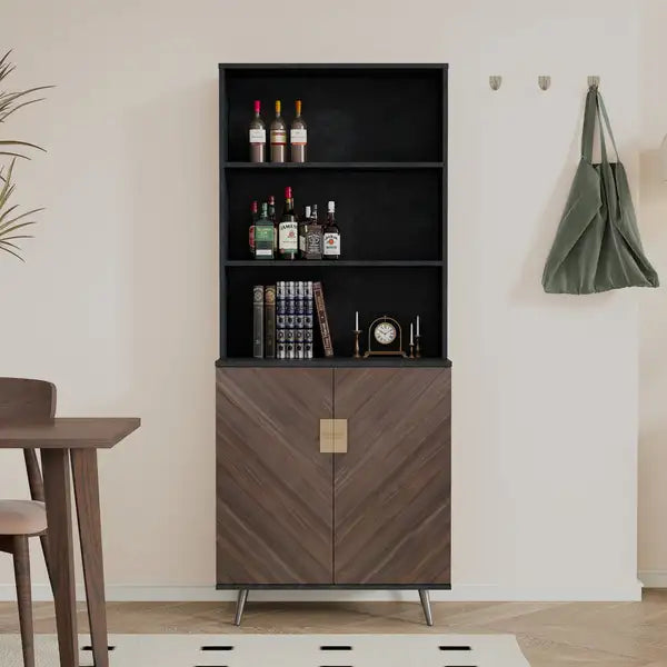 Modern Accent Cabinet with Doors - Storage Buffet for Living Room & Hallway