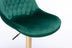 Height Adjustable Velvet Bar Stools with Chrome Base & Footrest (Set of 2) - Green - Minihomy