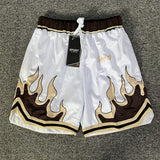 Flame Double Layer Mesh Style For Sports Shorts Men