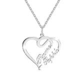 Custom heart shaped letter necklace