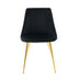 Black Velvet Dining Chairs Set of 4 - Modern, Gold Metal Legs, Home Bedroom Stool - Minihomy