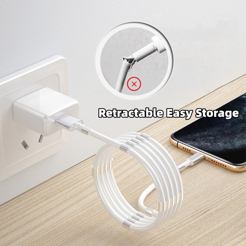 Magic Rope Magnetic Absorption Data Cable - TPE Magnetic Fast Charging Cable