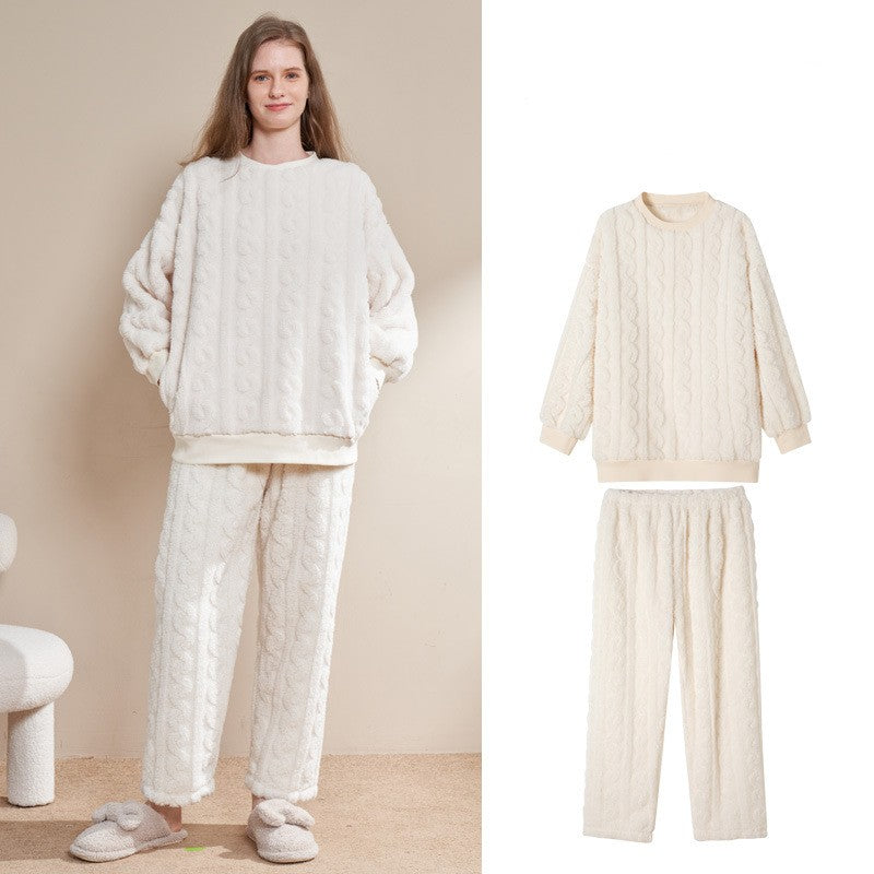 Women's Pajamas Winter Coral Fleece Thickened Fleece-lined Loungewear