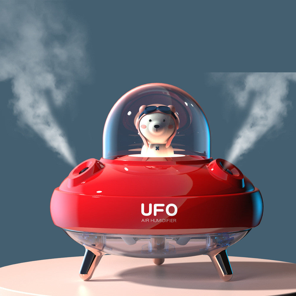 Dual Nozzles Wireless Air Humidifier - UFO Cartoon Bear Water Diffuser
