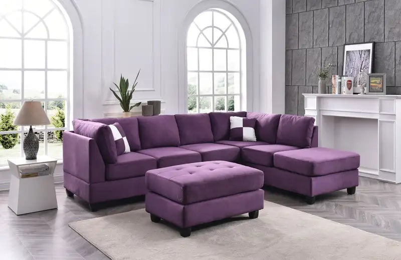 Malone Sectional Sofa - Purple G637B-SC (3 Boxes)