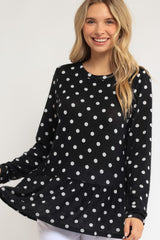 Polka Dot Tunic Top - Women's Casual Long Sleeve Blouse