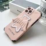 Sand Pink-Bracket Opening and Closing Angel Wings Mobile Phone Case: Style and Protection in One!