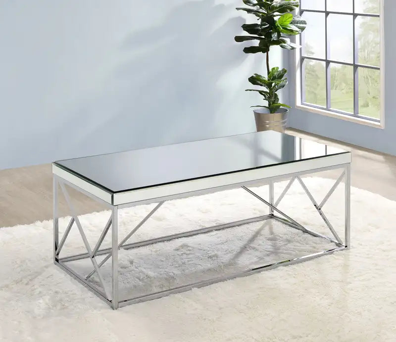 Evelyn Gray Mirror Top Cocktail Table